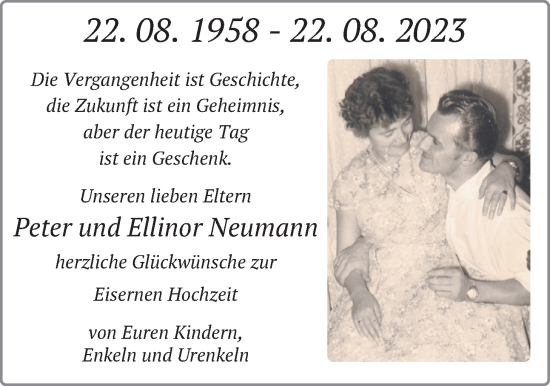 Hochzeitsanzeige von Ellinor Peter von NWZ