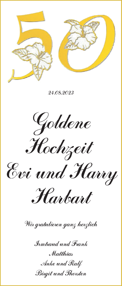 Hochzeitsanzeige von Evi Harbart von NWZ
