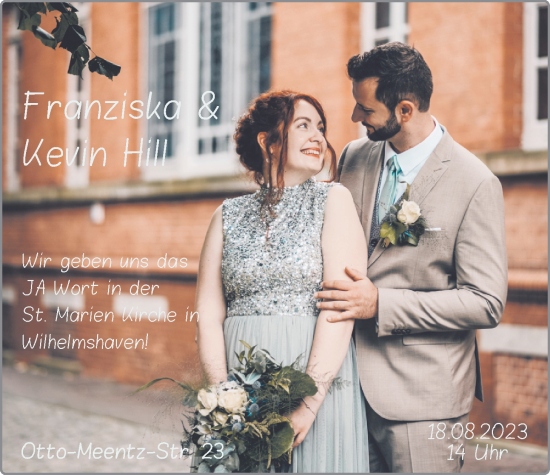 Hochzeitsanzeige von Franziska Hill von BM