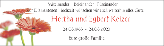Hochzeitsanzeige von Hertha Keizer von NWZ