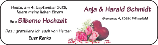 Hochzeitsanzeige von Anja Schmidt von BM