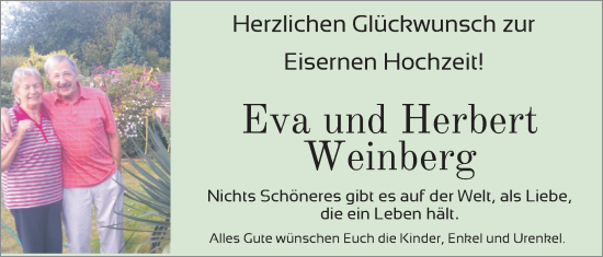 Hochzeitsanzeige von Eva Weinberg von NWZ
