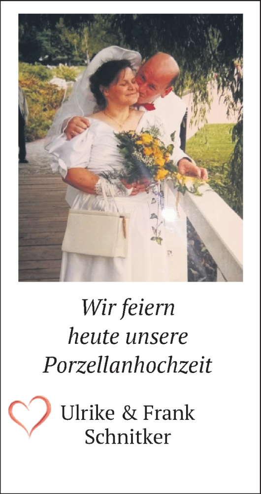 Hochzeitsanzeige von Ulrike Schnitker von NWZ