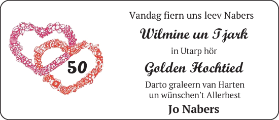 Hochzeitsanzeige von Wilmine Heinks von BM