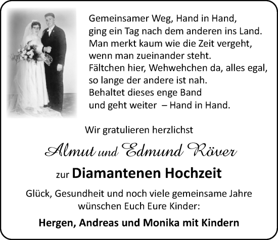 Hochzeitsanzeige von Almut Röver von NWZ