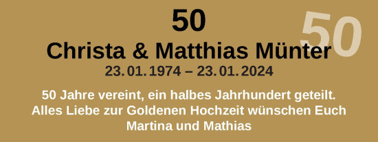 Hochzeitsanzeige von Christa MünterMünter von NWZ