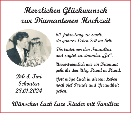 Hochzeitsanzeige von Dik Schouten von BM