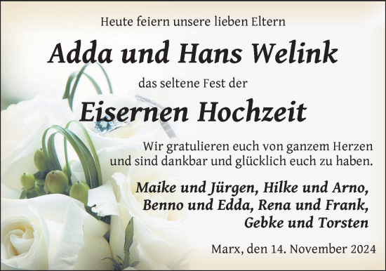 Hochzeitsanzeige von Adda Welink von BM