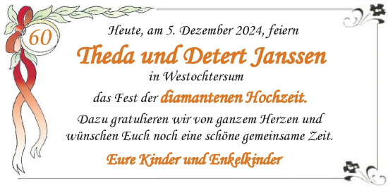 Hochzeitsanzeige von Theeda Janssen von BM