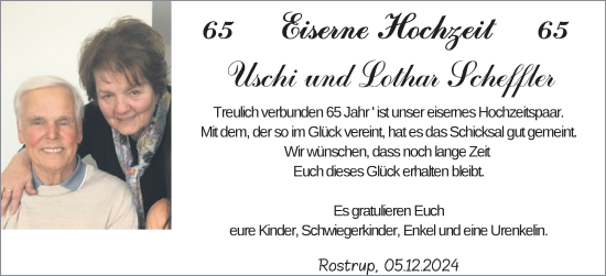 Hochzeitsanzeige von Uschi Scheffler von NWZ