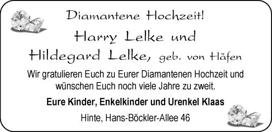 Hochzeitsanzeige von Harry Lelke von NWZ