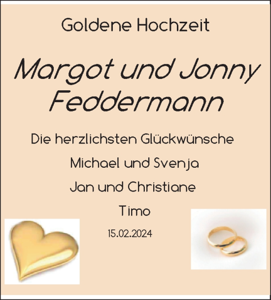 Hochzeitsanzeige von Jonny Feddermann von BM