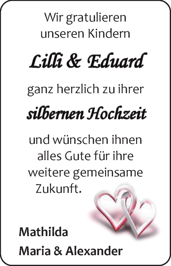 Hochzeitsanzeige von Lilli  von NWZ