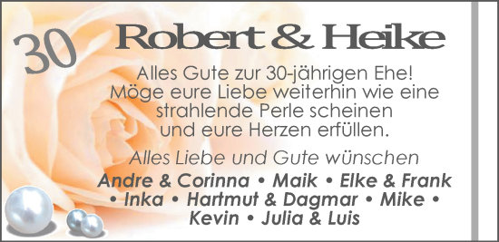 Hochzeitsanzeige von Robert  von NWZ