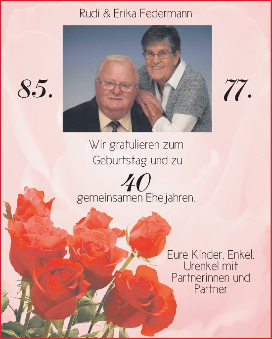 Hochzeitsanzeige von Rudi Federmann von NWZ