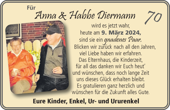 Hochzeitsanzeige von Anna Diermann von EZ