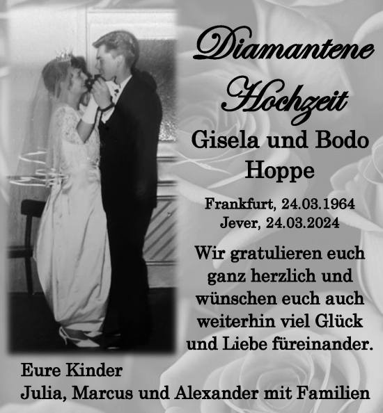 Hochzeitsanzeige von Gisela Hoppe von BM
