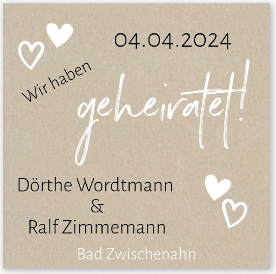 Hochzeitsanzeige von Dörthe Wordtmann von NWZ