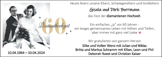 Hochzeitsanzeige von Gissela Borrmann von EZ