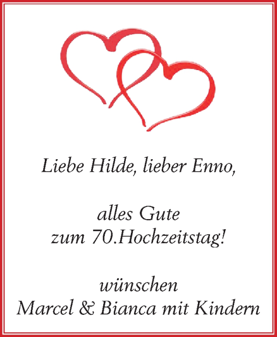Hochzeitsanzeige von Hilde  von NWZ