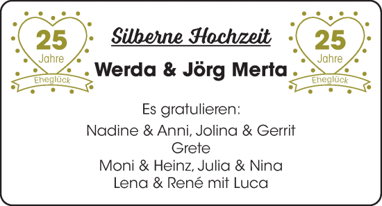 Hochzeitsanzeige von Werda Merta von BM
