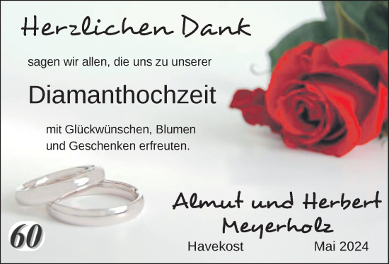 Hochzeitsanzeige von Almut Meyerholz von NWZ