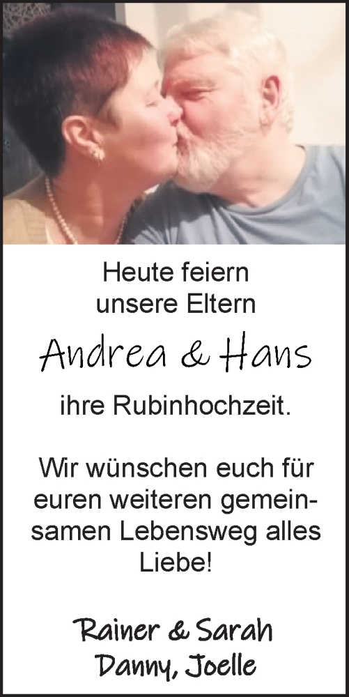 Hochzeitsanzeige von Andrea  von EZ