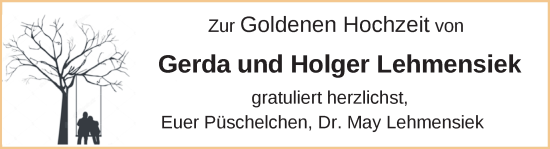 Hochzeitsanzeige von Gerda Lehmensiek von NWZ