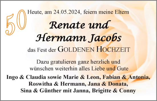 Hochzeitsanzeige von Rennate Jacobs von EZ