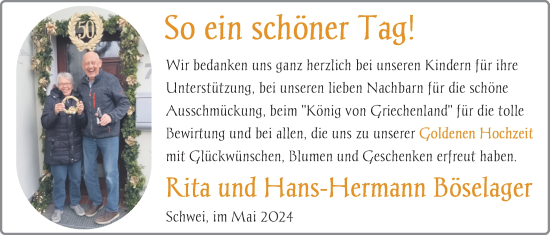 Hochzeitsanzeige von Rita Böselager von NWZ