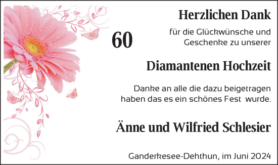 Hochzeitsanzeige von Änne Sclesier von NWZ