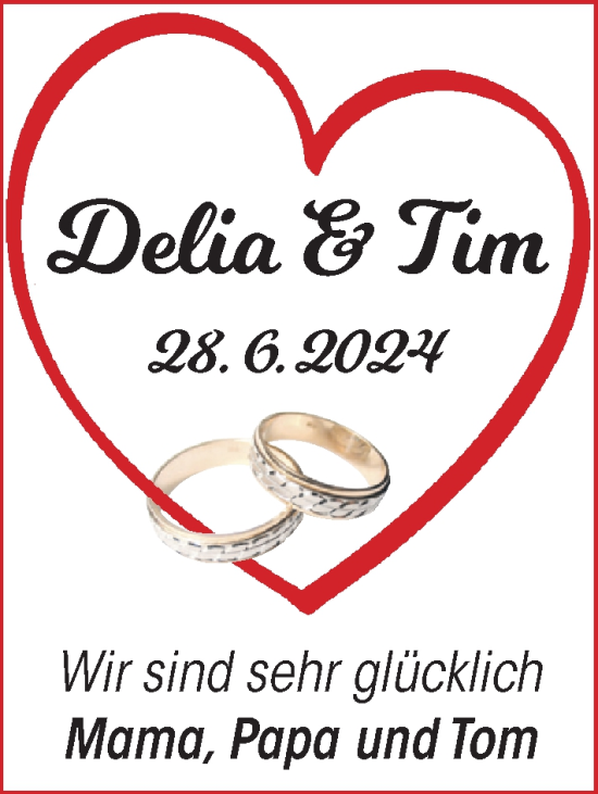 Hochzeitsanzeige von Delia  von BM