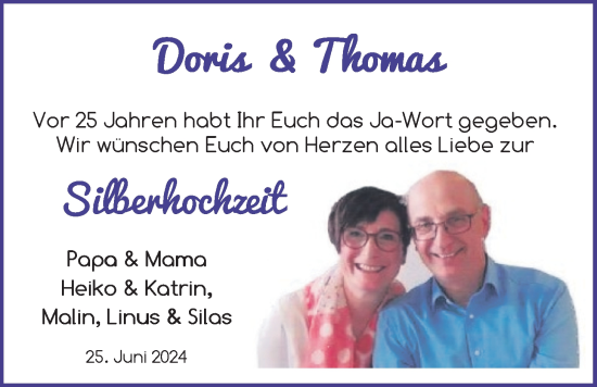 Hochzeitsanzeige von Doris  von BM