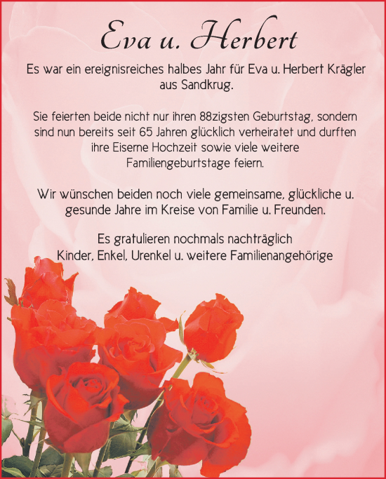 Hochzeitsanzeige von Eva Krägler von NWZ
