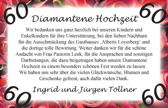 Hochzeitsanzeige von Ingrid Töllner von NWZ