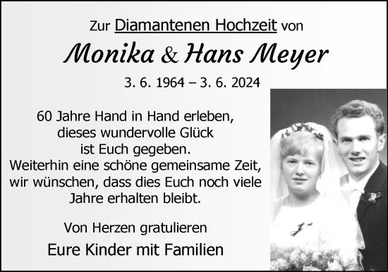 Hochzeitsanzeige von Monika Meyer von NWZ
