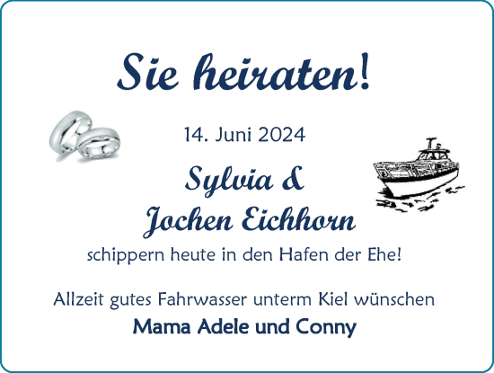 Hochzeitsanzeige von Sylvia Eichhorn von EZ