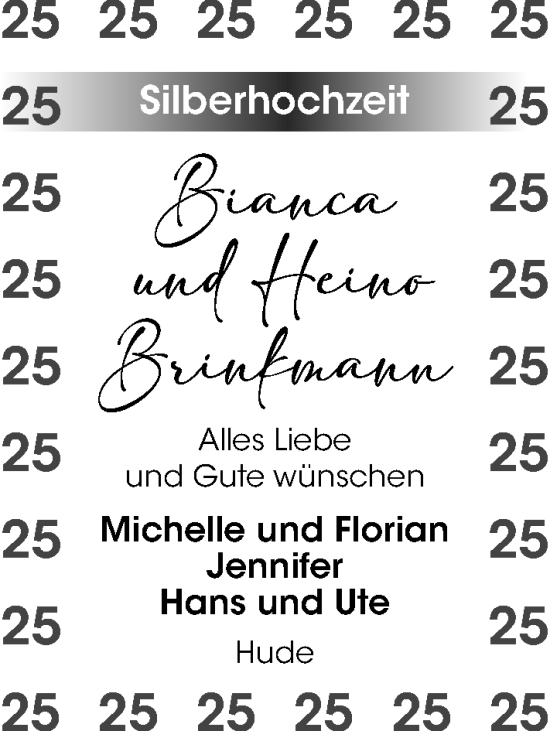 Hochzeitsanzeige von Bianca Brinkmann von NWZ