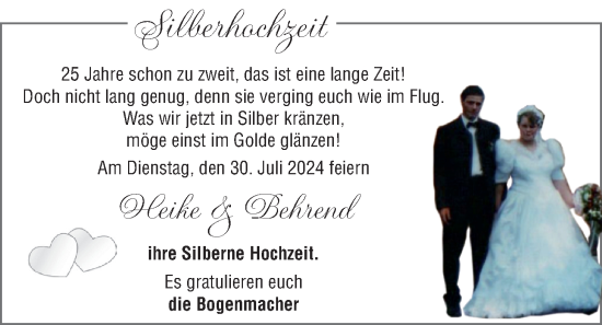Hochzeitsanzeige von Heike  von EZ