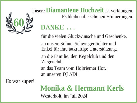 Hochzeitsanzeige von Monika Kerls von BM