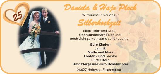 Hochzeitsanzeige von Danniela PLock von BM