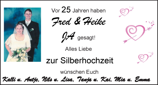 Hochzeitsanzeige von Fred  von EZ