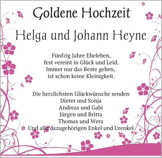Hochzeitsanzeige von Helga Hase von NWZ