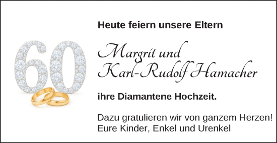 Hochzeitsanzeige von Margrit Hamacher von BM