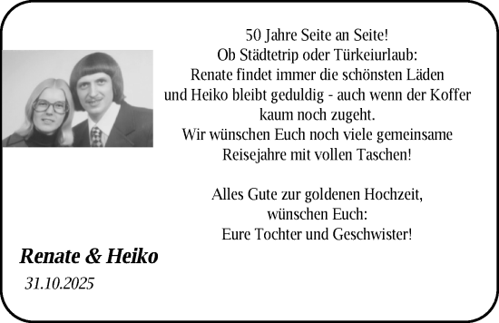 Hochzeitsanzeige von Renate Deepen von EZ