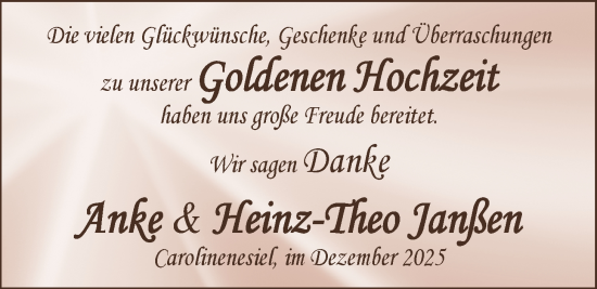 Hochzeitsanzeige von Anke Janßen von BM