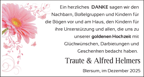 Hochzeitsanzeige von Traute Helmers von BM