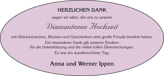 Hochzeitsanzeige von Anna Ippen von BM