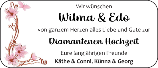 Hochzeitsanzeige von Edo Janßen von EZ