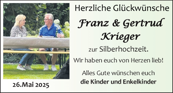Hochzeitsanzeige von Franz  von EZ